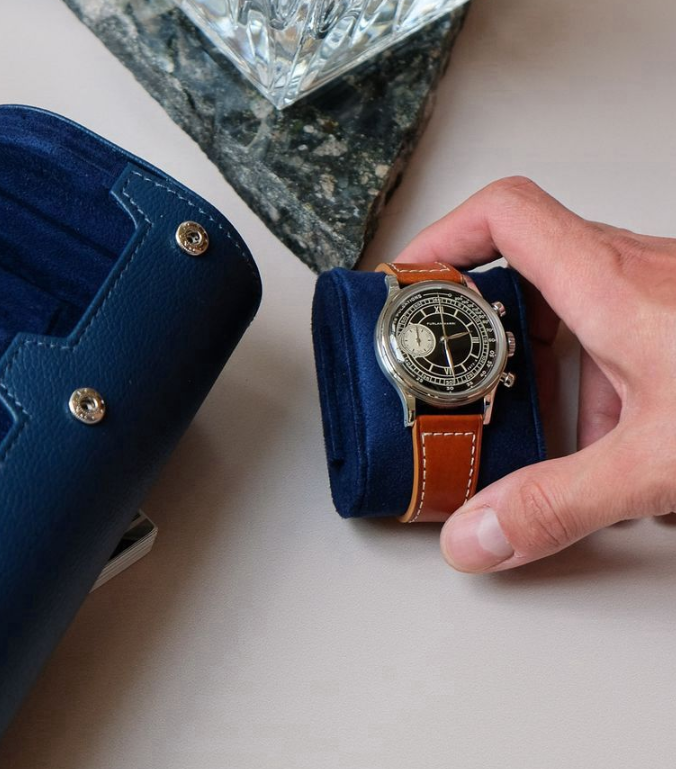 Custodia per orologi - James - 3 posti Blu Scuro Maison Scarlett