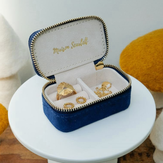 Portagioie Marie - Velluto Blu Maison Scarlett