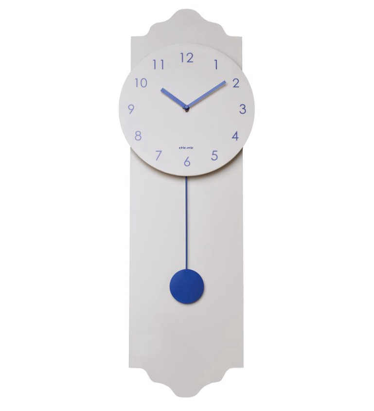 Orologio a pendolo moderno 24x70cm Bianco/Blu Chic Mic