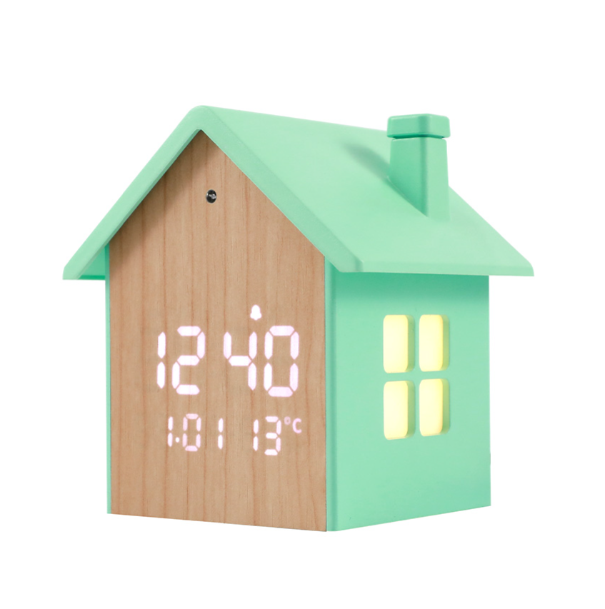 Sveglia a forma di Casetta verde pastello