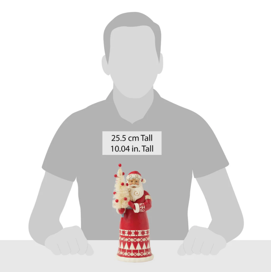 Statuetta Babbo Natale Albero con decorazioni rosse- Jim Shore Heartwood Creek