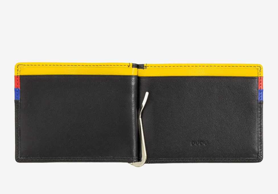 Portafoglio uomo con fermasoldi Colorfu Nero - Antigua - DùDù
