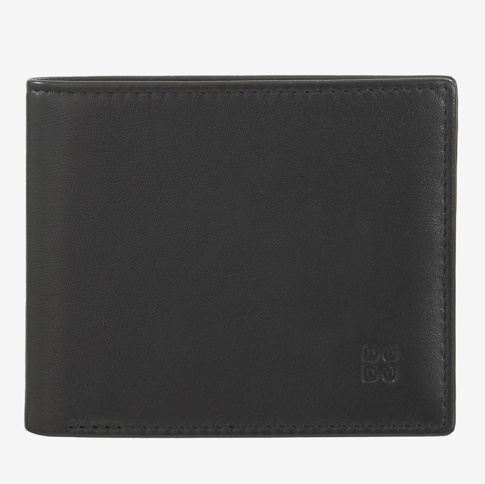 Portafoglio uomo in pelle RFID p/monete Colorful Nero - Azzorre - DùDù