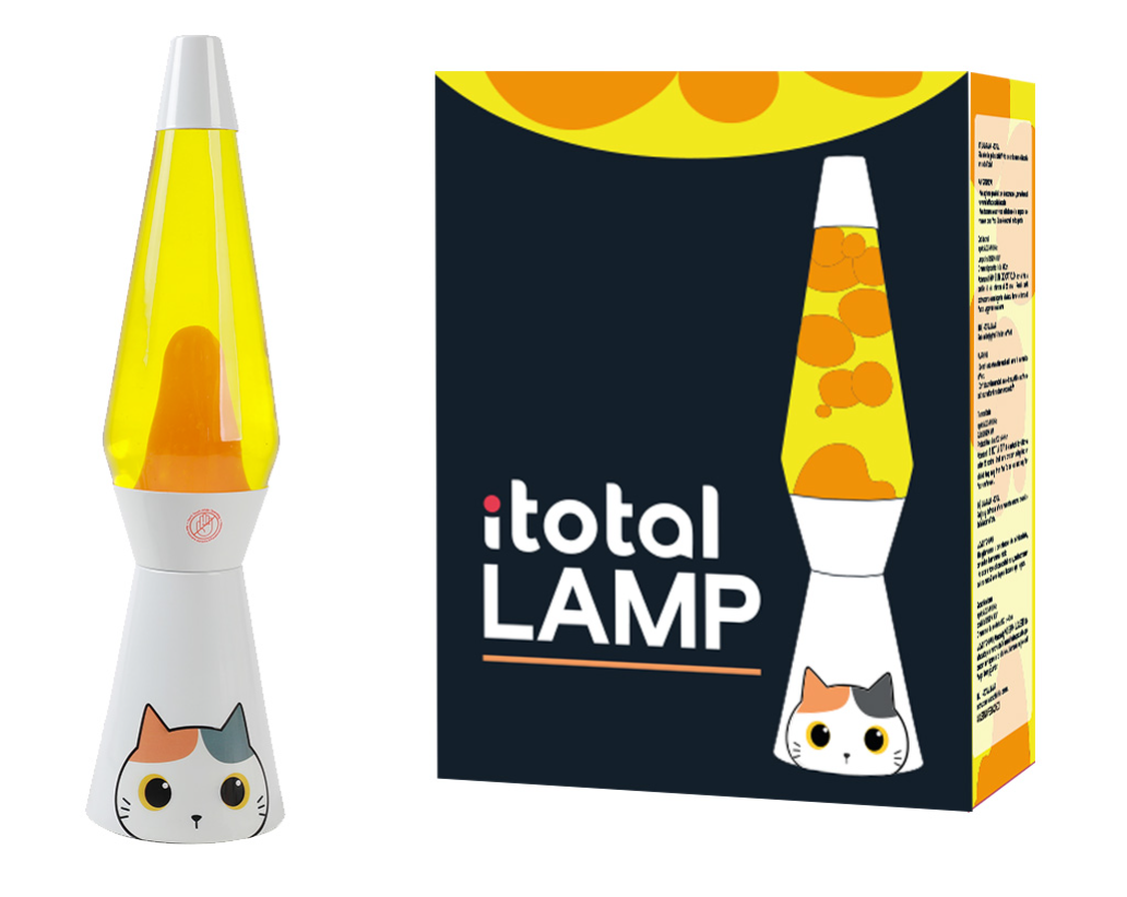 Lampada Lava 36 cm ORANGE CAT liquido Giallo, cera Arancione
