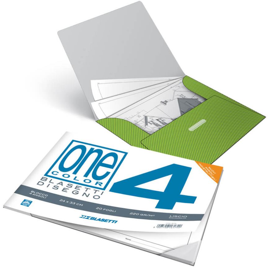 Album da disegno F4 Liscio Riquadrato 20 fg 24x33cm 220gr