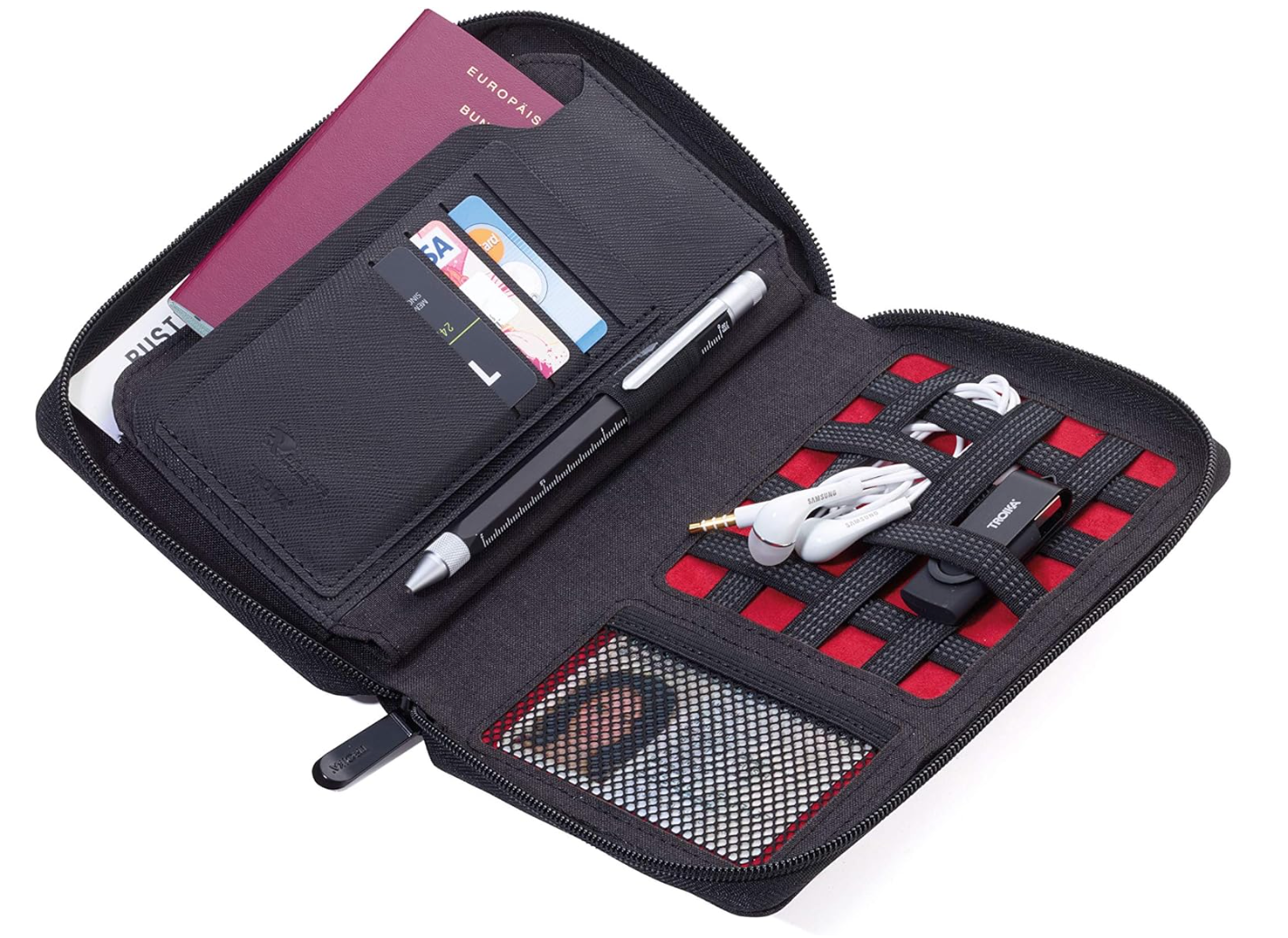 Organizer/Astuccio da viaggio nero "CARGOSAFE"