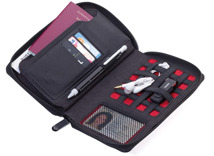 Organizer/Astuccio da viaggio nero "CARGOSAFE"