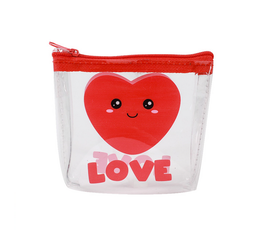 Portamonete Trasparente PVC Cuore
