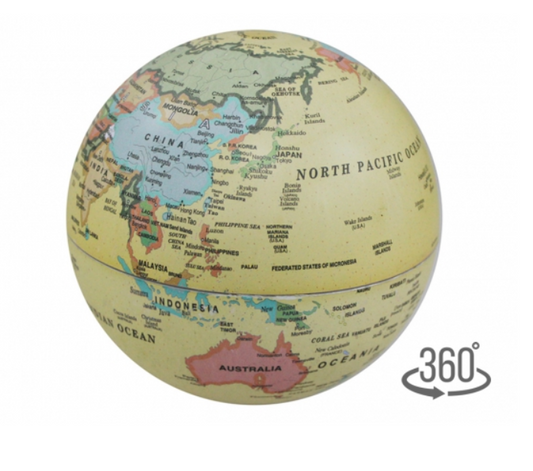 Mappamondo rotante giallo