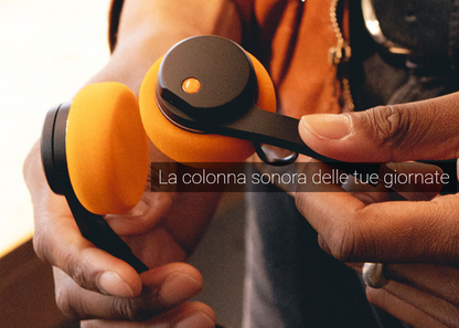 Cuffie anni 80  Mondo Freestyle Defunc wireless nere - arancio