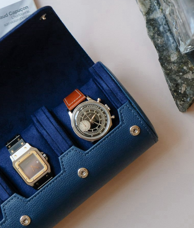 Custodia per orologi - James - 3 posti Blu Scuro Maison Scarlett