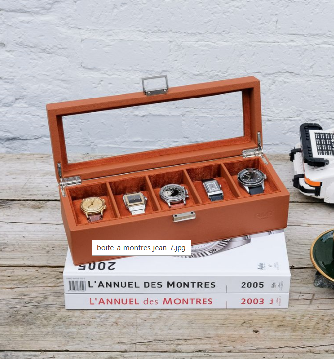 Custodia per orologi - Jean - 5 posti Cognac Maison Scarlett