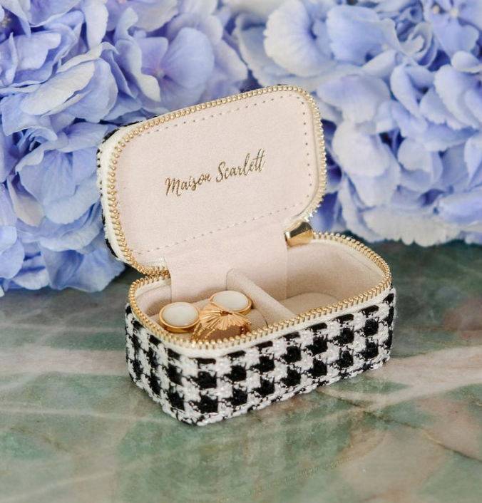 Portagioie Marie - Tweed Nero Maison Scarlett