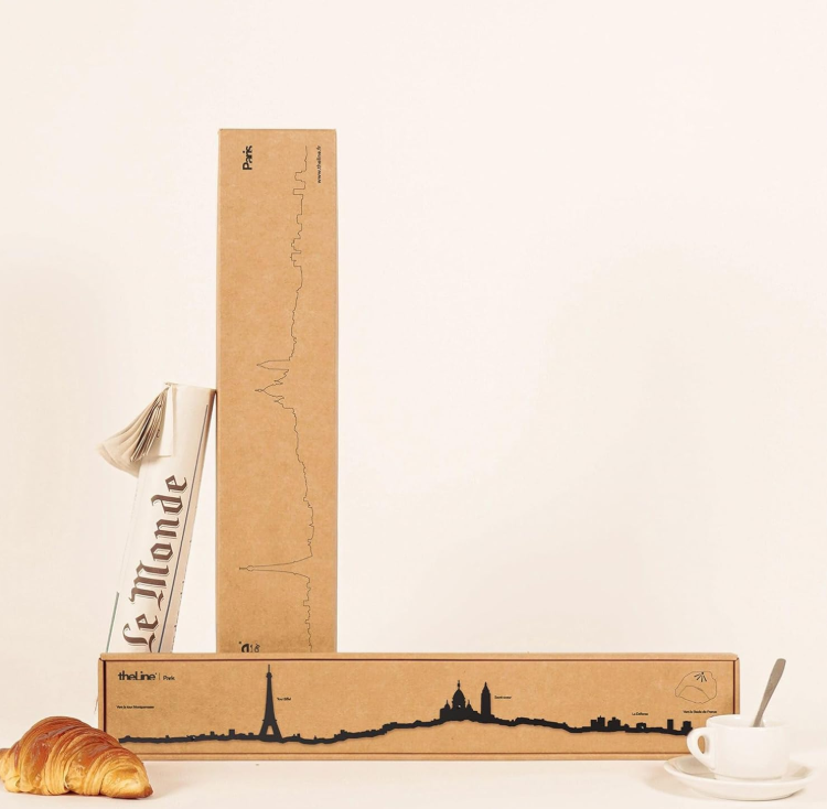 Skyline Parigi Profilo in Acciaio Nero 50cm