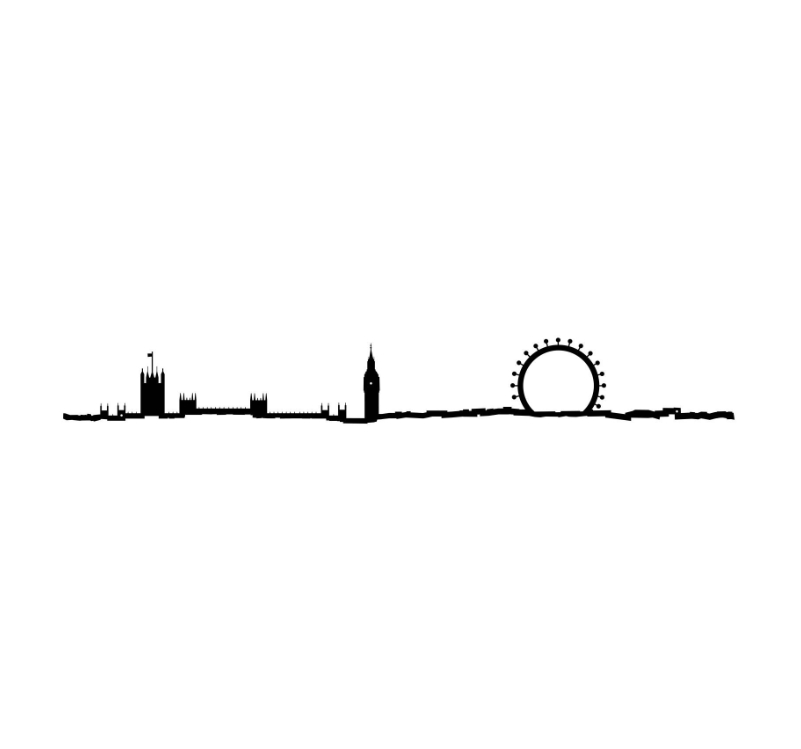 Skyline Londra Profilo in Acciaio Nero 50cm