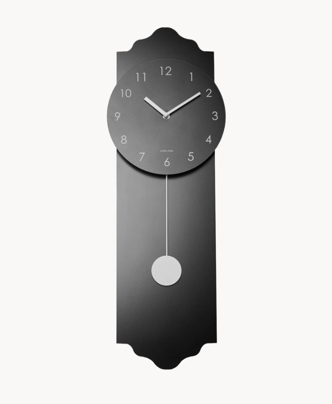 Orologio a pendolo moderno 24x70cm Nero/Bianco Chic Mic