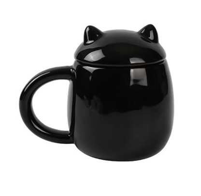 Tazza con cucchiaino a forma di lingua BLACK CAT 400ml