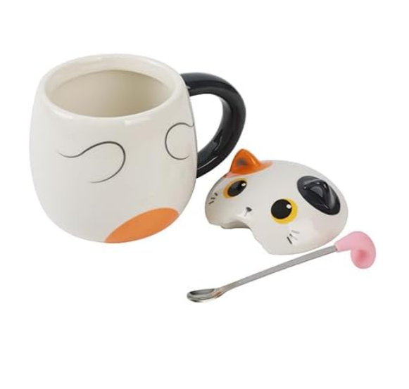 Tazza con cucchiaino a forma di lingua ORANGE CAT 400ml