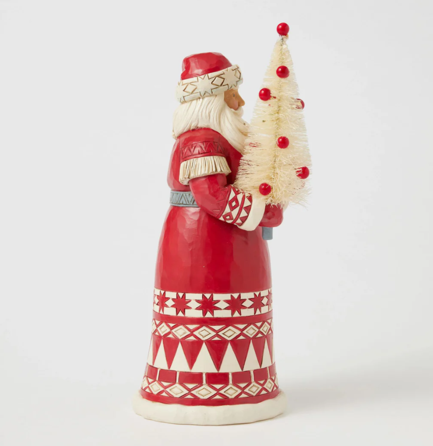 Statuetta Babbo Natale Albero con decorazioni rosse- Jim Shore Heartwood Creek