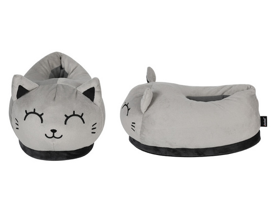 Pantofole Plush Gatto Grigio 36/49 EU taglia unica