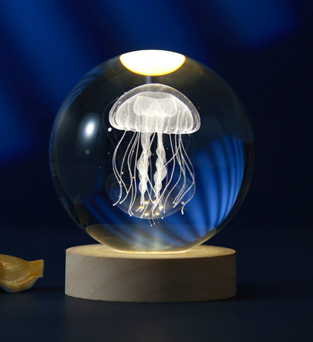 Sfera di vetro 3D con Led RGB Multicolore USB Medusa