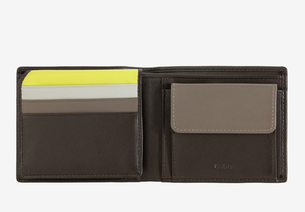 Portafoglio uomo piccolo RFID Colorful Coffee Brown - Tullio - DùDù