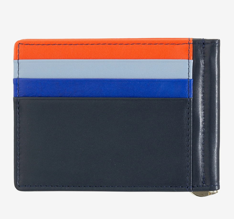 Portafoglio uomo con fermasoldi Colorfu Navy - Antigua - DùDù