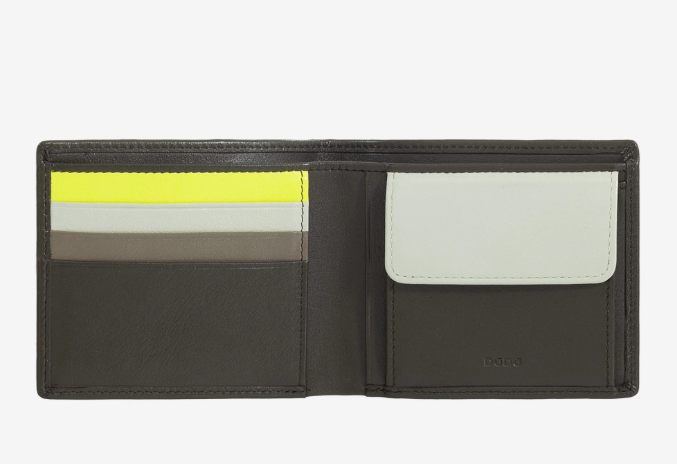 Portafoglio uomo in pelle RFID p/monete Colorful Coffee brown- Azzorre - DùDù