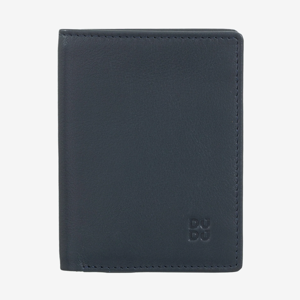 Portafoglio uomo slim piccolo in pelle RFID Navy - Rodi - DùDù