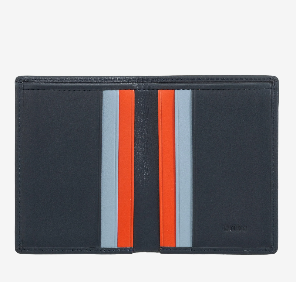 Portafoglio uomo slim piccolo in pelle RFID Navy - Rodi - DùDù