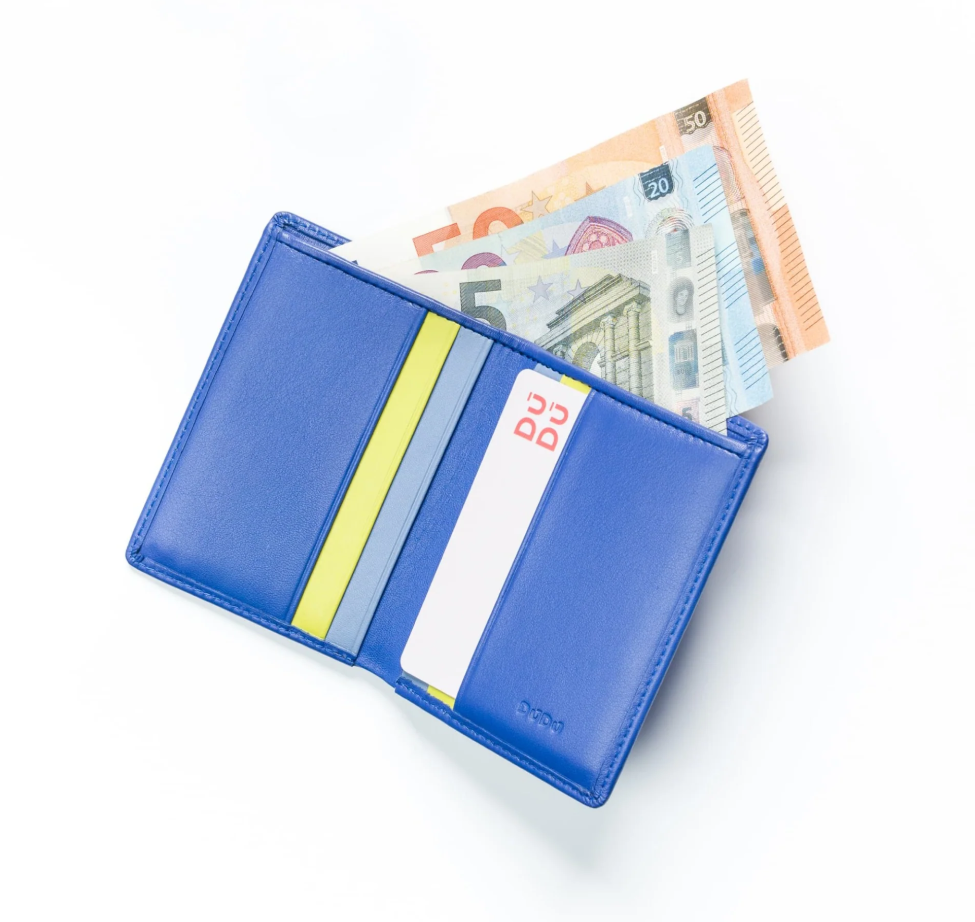 Portafoglio uomo slim piccolo in pelle RFID Navy - Rodi - DùDù