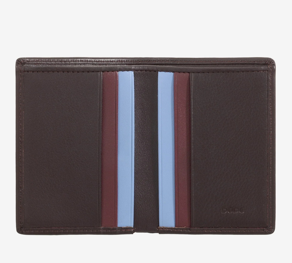 Portafoglio uomo slim piccolo in pelle RFID Burgundy- Rodi - DùDù