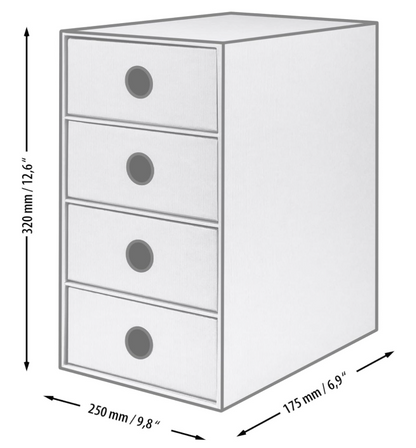 Box archivio 4 cassetti SOHO 175x310x250 Denim
