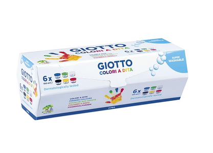 Giotto Tempere colori a dita 6 vasetti da 100 ml