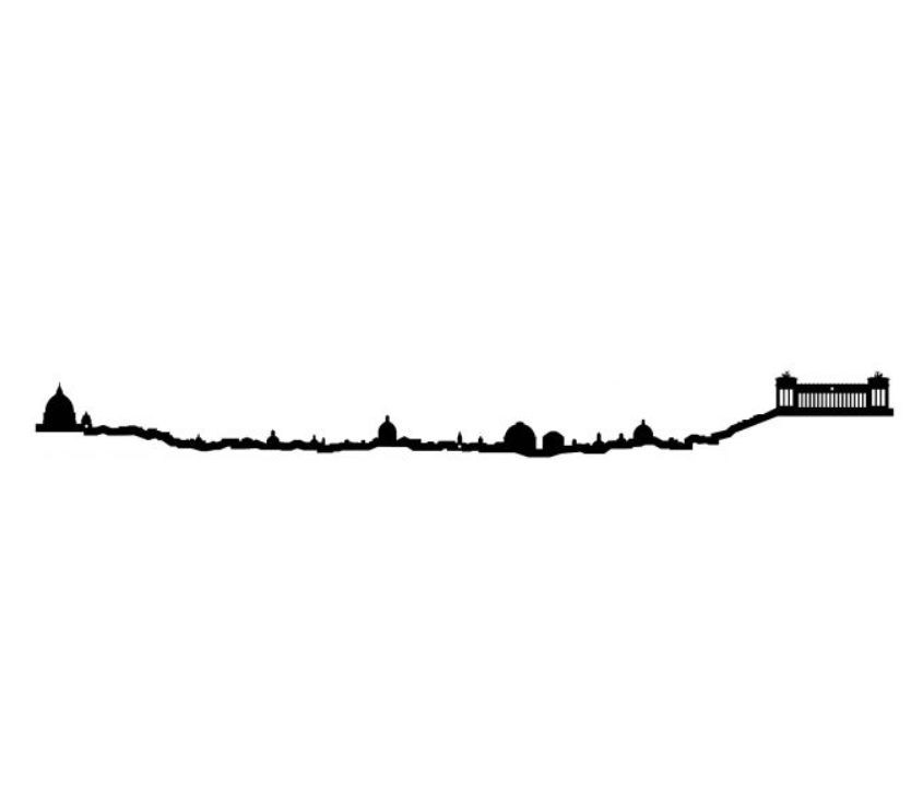 Skyline Roma Profilo in Acciaio Nero 50cm