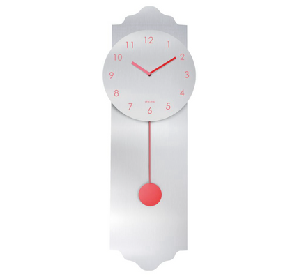 Orologio a pendolo moderno 24x70cm Bianco/Rosso Chic Mic