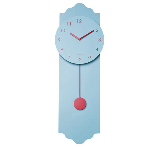 Orologio a pendolo moderno 24x70cm Celeste/Rosso Chic Mic